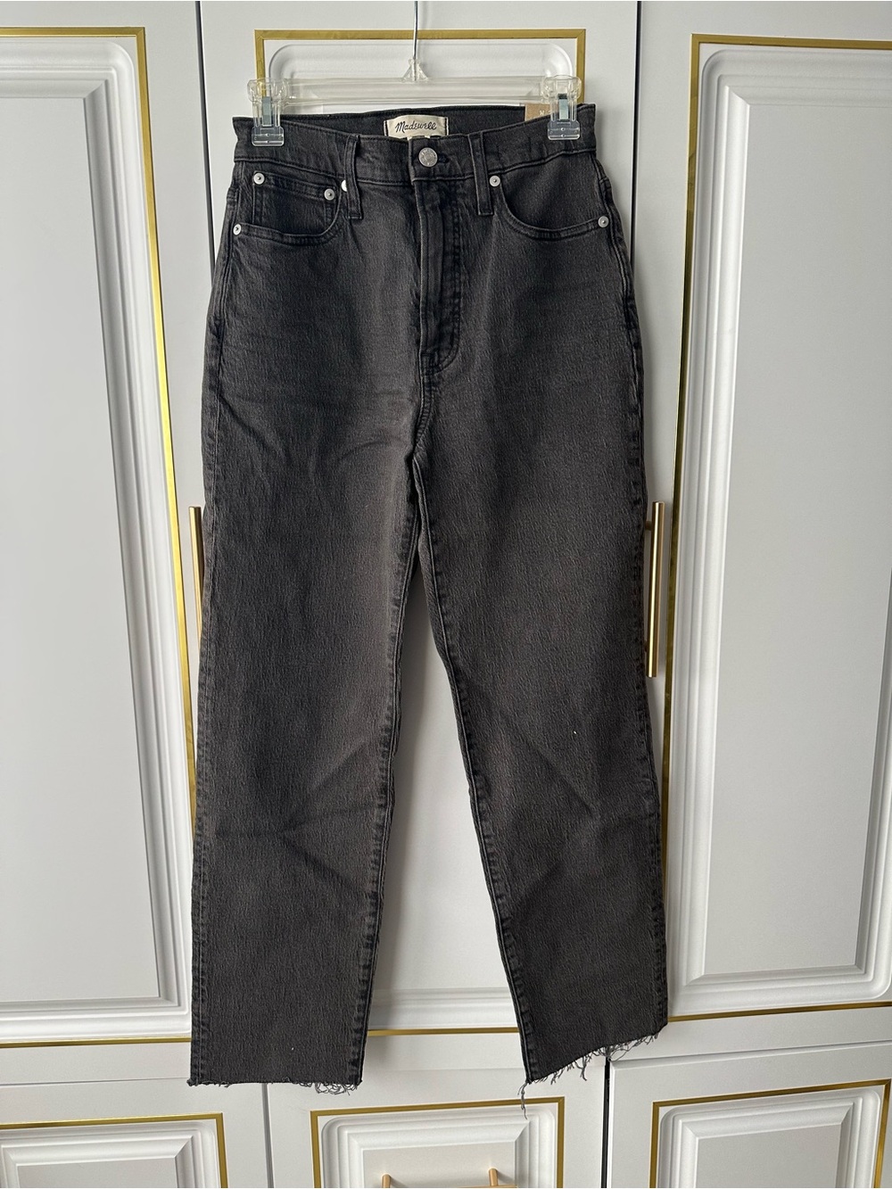 Madewell The Perfect Vintage Straight Black Jeans size 25